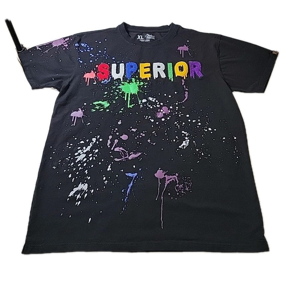 Bleecker and Mercer Shirt "SUPERIOR" Embroidered‎ LETTERS, COLORFUL , XL,